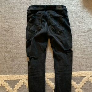 American Eagle Black Ripped Skinny Jeans